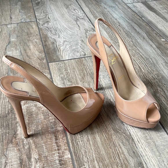 ‼️SOLD‼️CHRISTIAN LOUBOUTIN Lady Peep Sling Heels - Picture 6 of 16